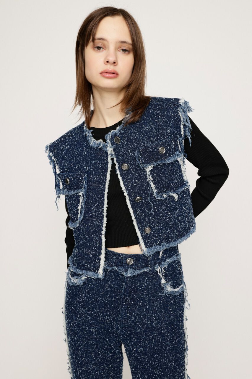 SLY「GRAIN TWEED VEST-BE」|その他|