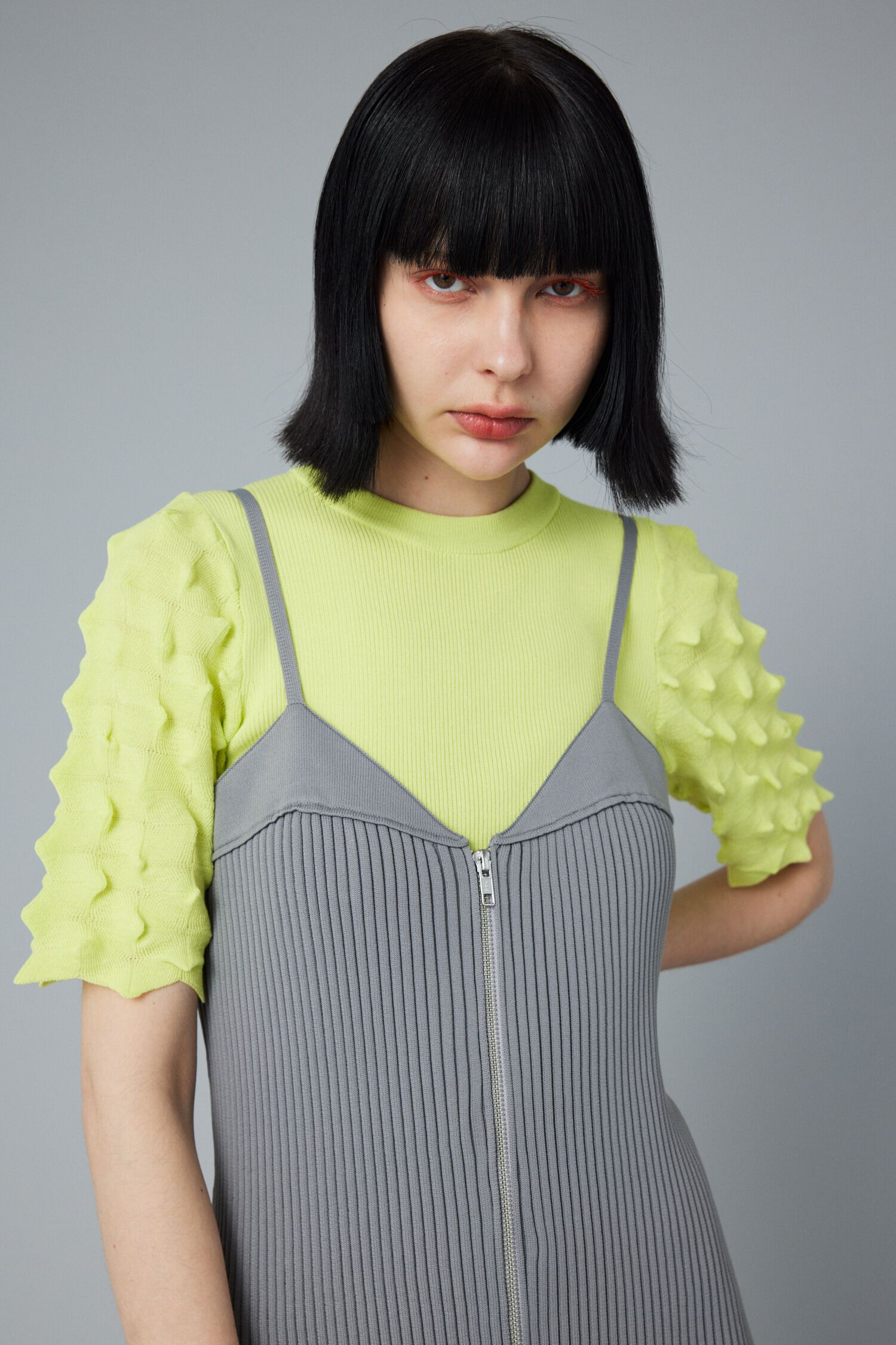 HeRIN.CYE「Zip knit dress」|ワンピース|