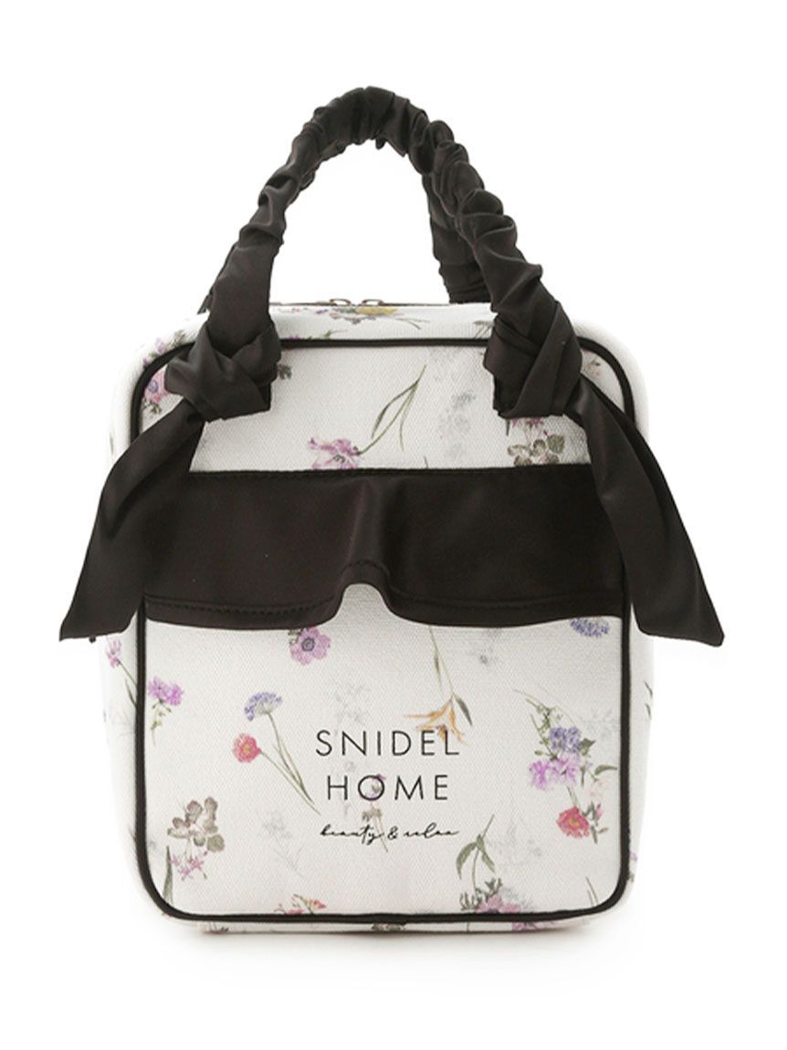 SNIDEL HOME「キャンバストラベルポーチ（FLOWER）」|ポーチ|BLK