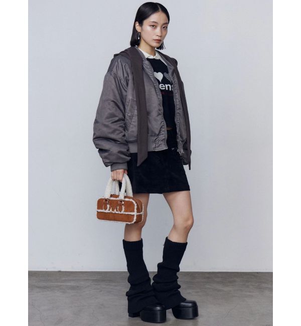 EMODA「スカーフフーディナイロンブルゾン」|ブルゾン・スタジャン|