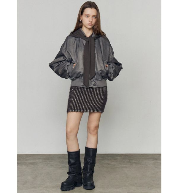 EMODA「スカーフフーディナイロンブルゾン」|ブルゾン・スタジャン|