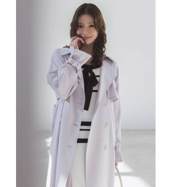 MERCURYDUO「バイカラーリボンリブニットワンピース」|ワンピース|