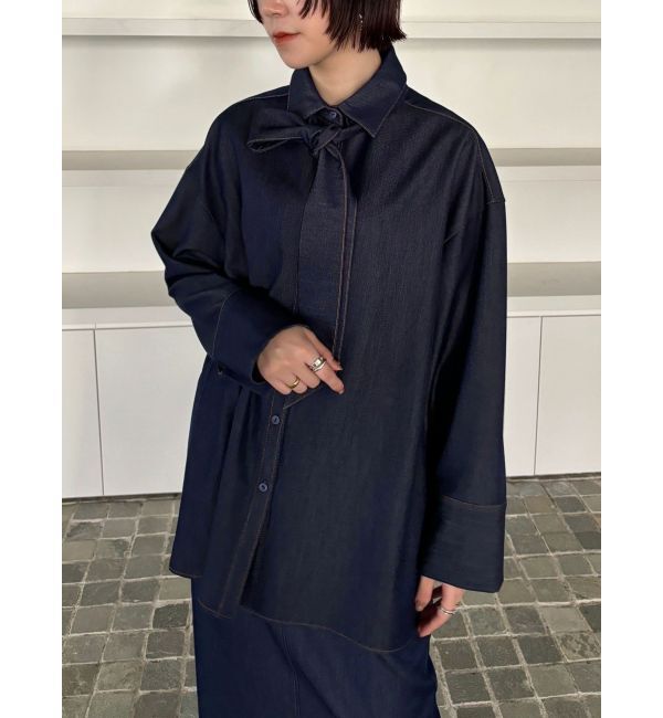 LAGUNAMOON「【柳橋唯コラボ】ワイドスリーブタイネックシャツ」|シャツ・ブラウス|
