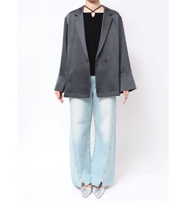 LAGUNAMOON「サテンオーバージャケット」|テーラードジャケット|