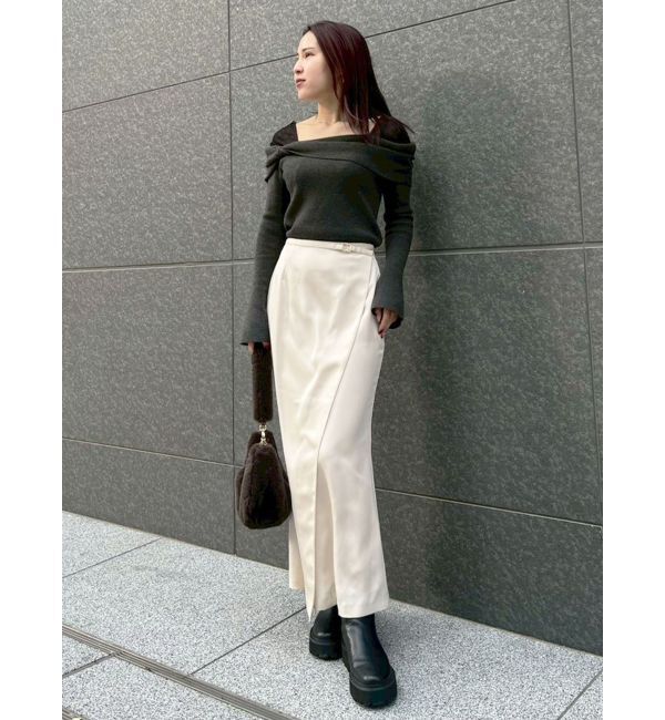 LAGUNAMOON「サテンラップデザインサテンナロースカート」|スカート|