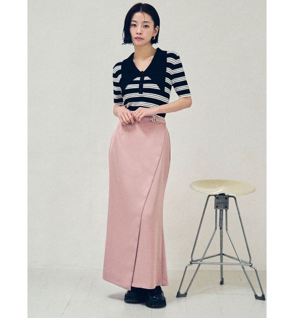 LAGUNAMOON「サテンラップデザインサテンナロースカート」|スカート|