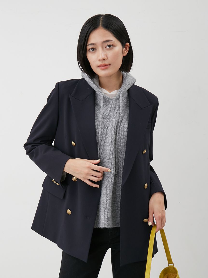 Mila Owen「金釦ダブルブレストロングブレザー」|テーラードジャケット|