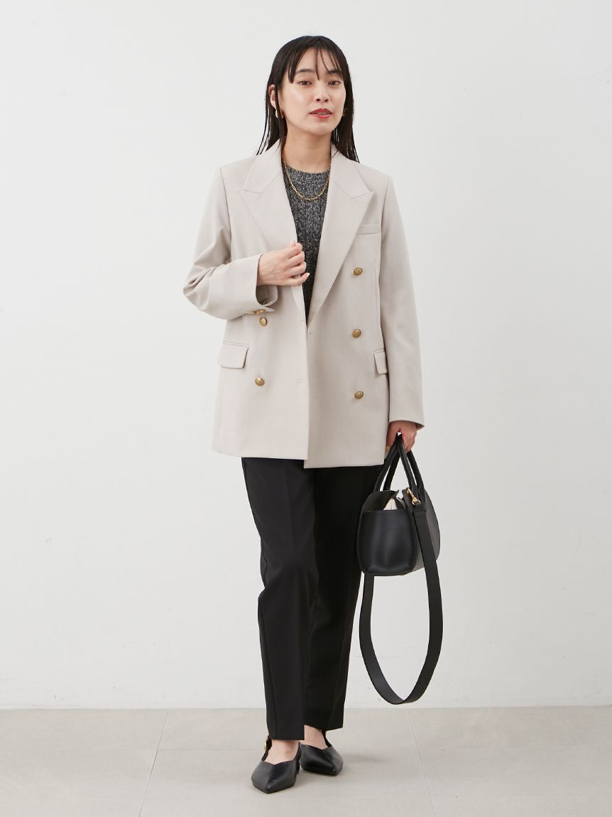Mila Owen「金釦ダブルブレストロングブレザー」|テーラードジャケット|