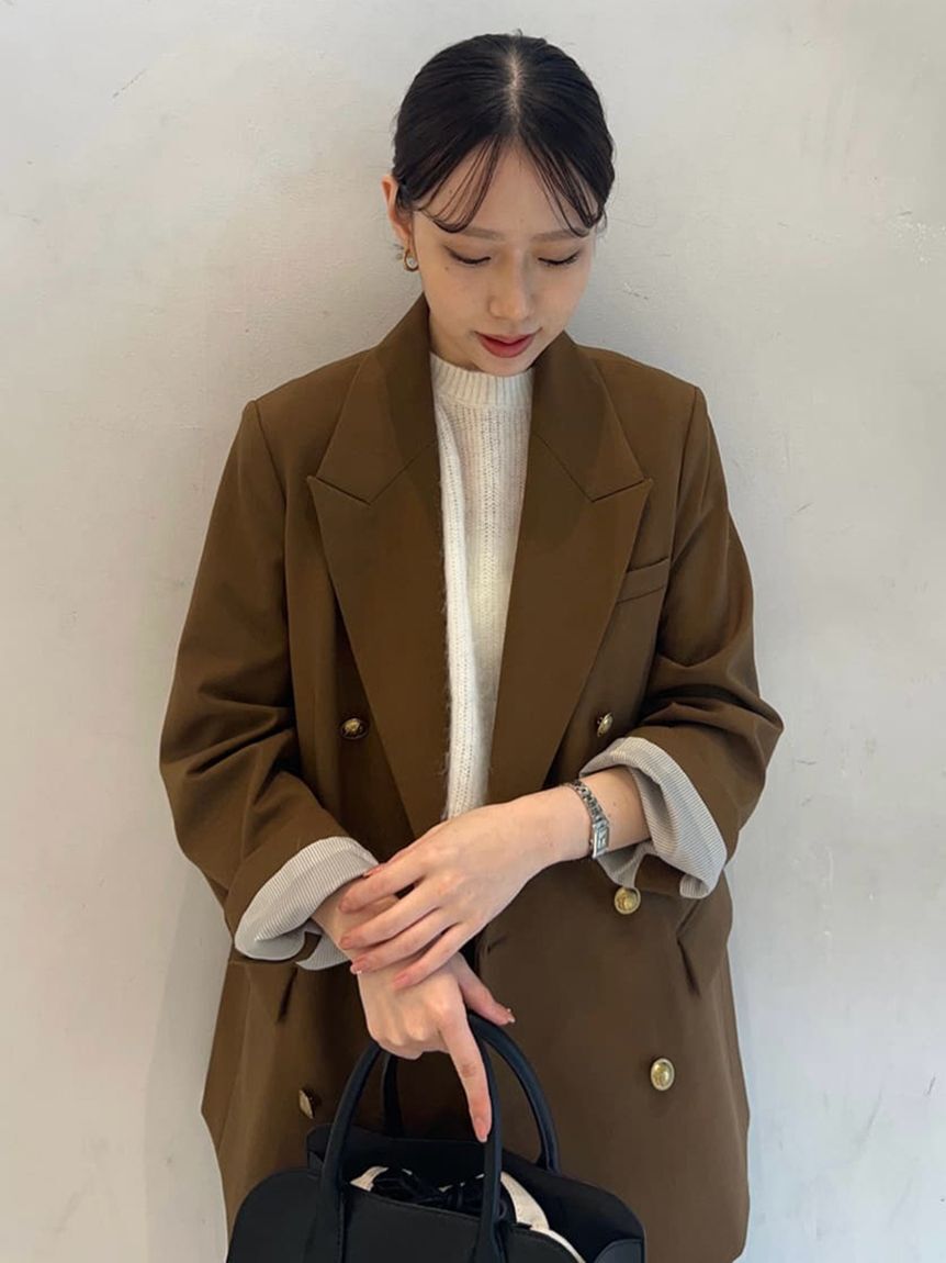 Mila Owen「金釦ダブルブレストロングブレザー」|テーラードジャケット|