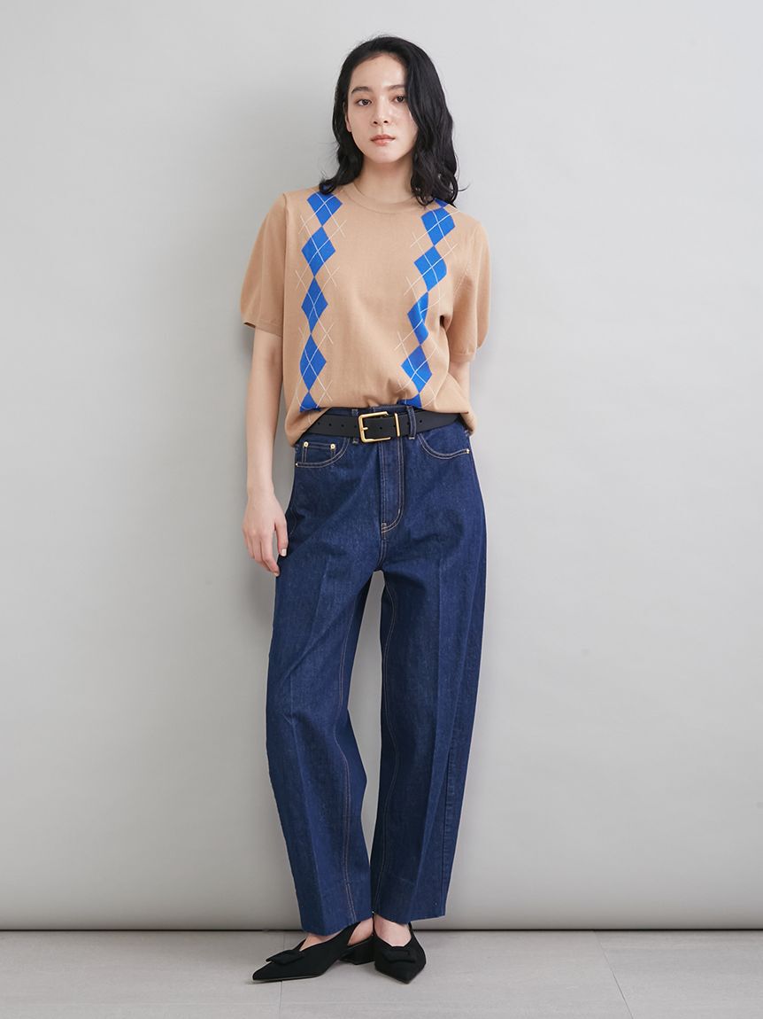 Mila Owen「センタープレスマムデニムパンツ」|デニム|