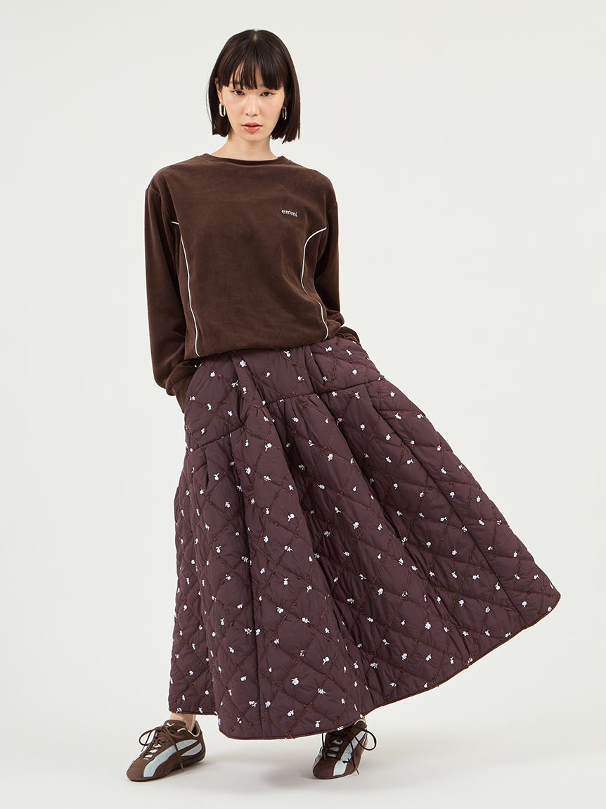 emmi atelier「パイピングデザインベロアトップス」|Tシャツ・カットソー|