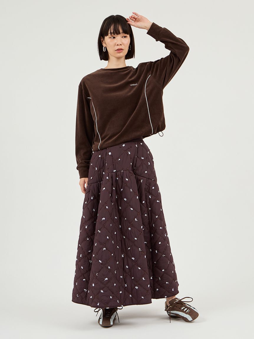 emmi atelier「パイピングデザインベロアトップス」|Tシャツ・カットソー|