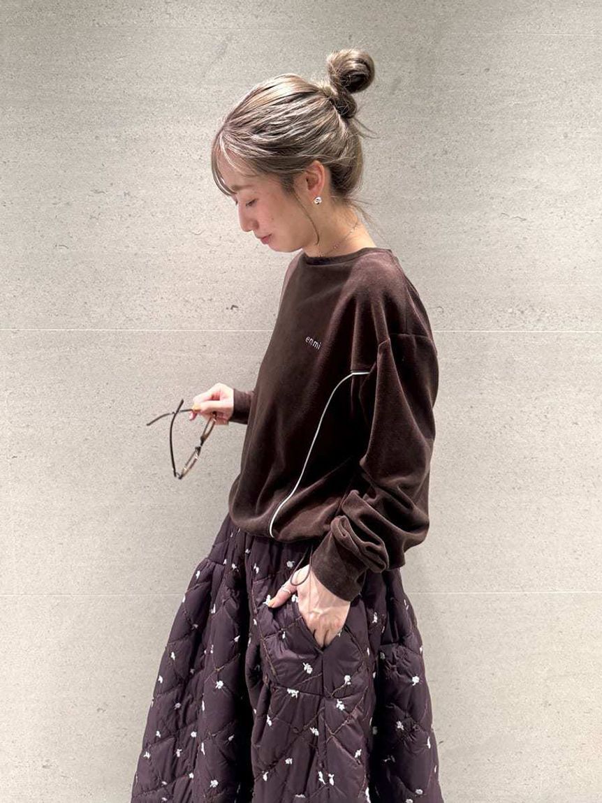 emmi atelier「パイピングデザインベロアトップス」|Tシャツ・カットソー|