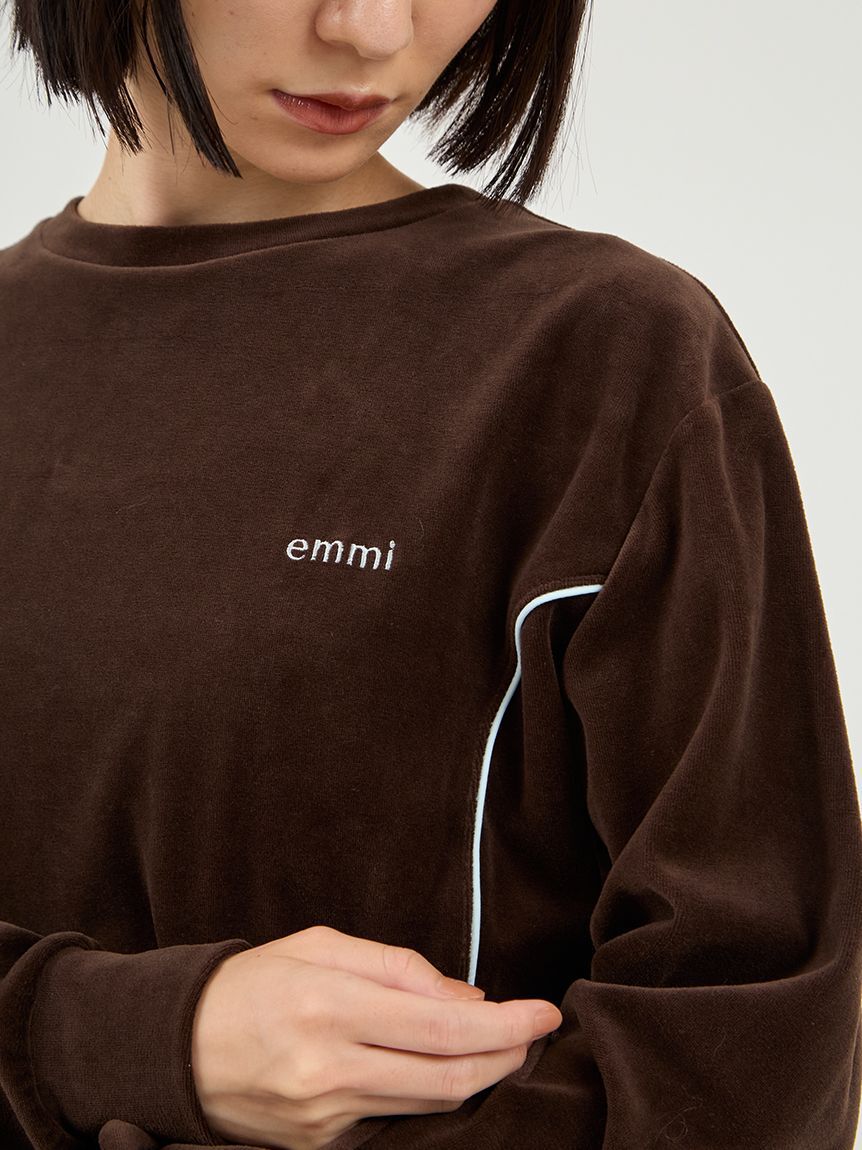 emmi atelier「パイピングデザインベロアトップス」|Tシャツ・カットソー|
