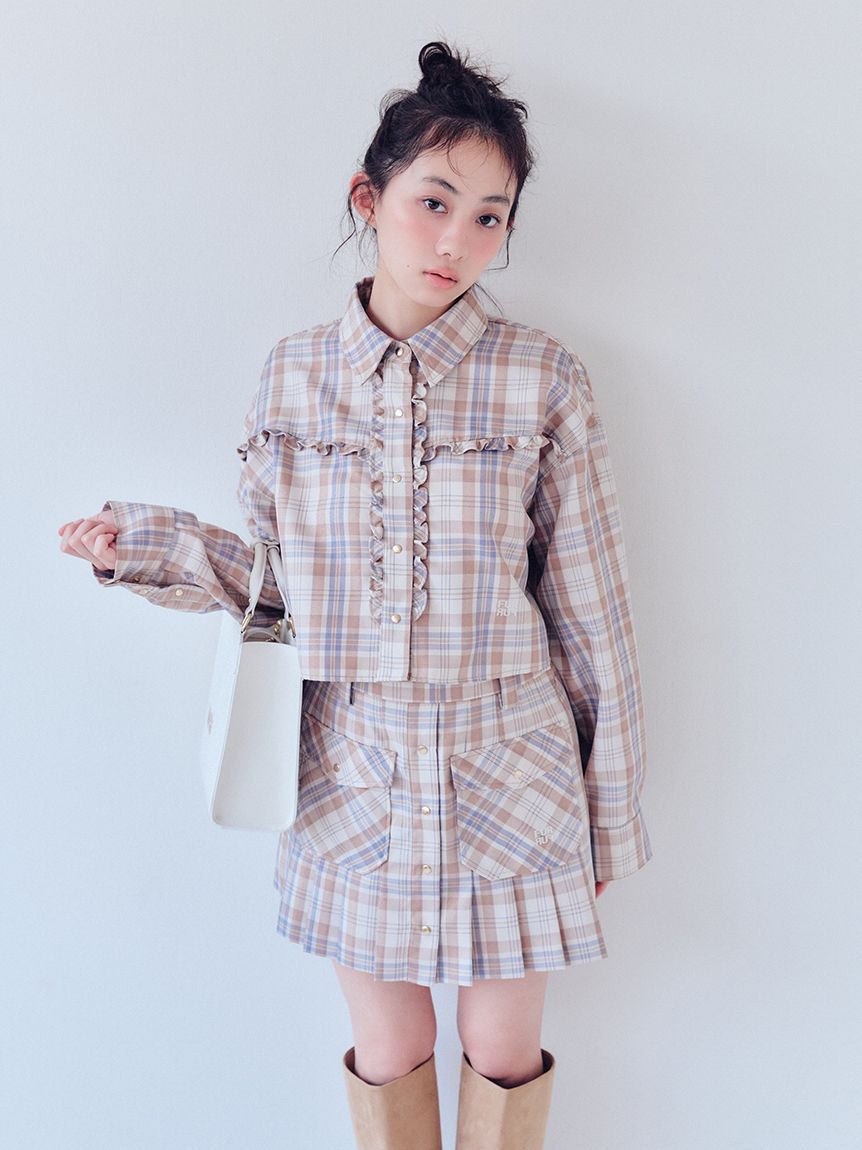 FURFUR「チェック柄プリーツミニスカート」|スカート|