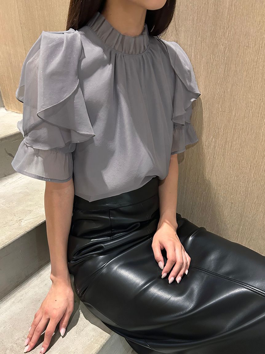 SNIDEL「Sustainableオーガンシースルーブラウス」|シャツ・ブラウス|