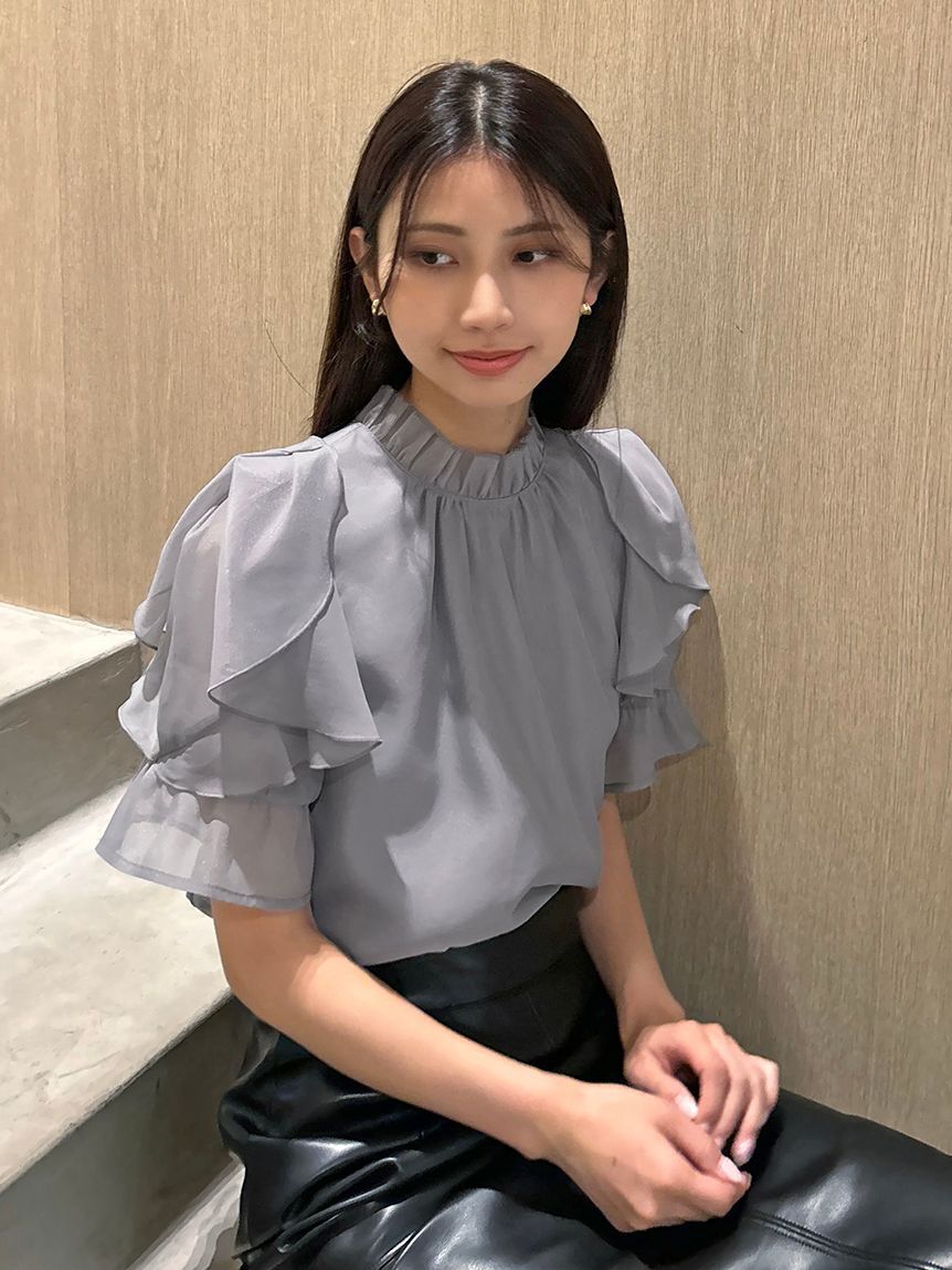 SNIDEL「Sustainableオーガンシースルーブラウス」|シャツ・ブラウス|