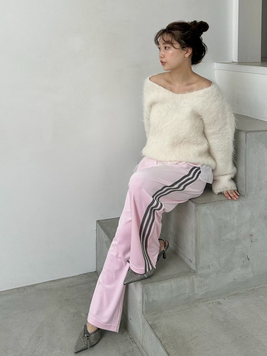 SNIDEL「【adidas Originals】FB TP VELOUR/ファイヤーバードトラックパンツベロア」|チノ|