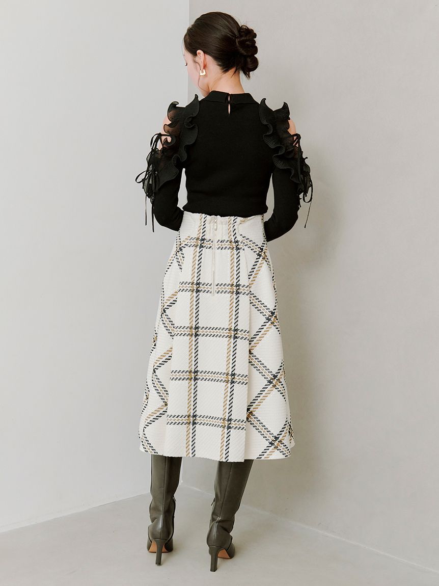 SNIDEL「プリーツフリルニットプルオーバー」|ニット・セーター|