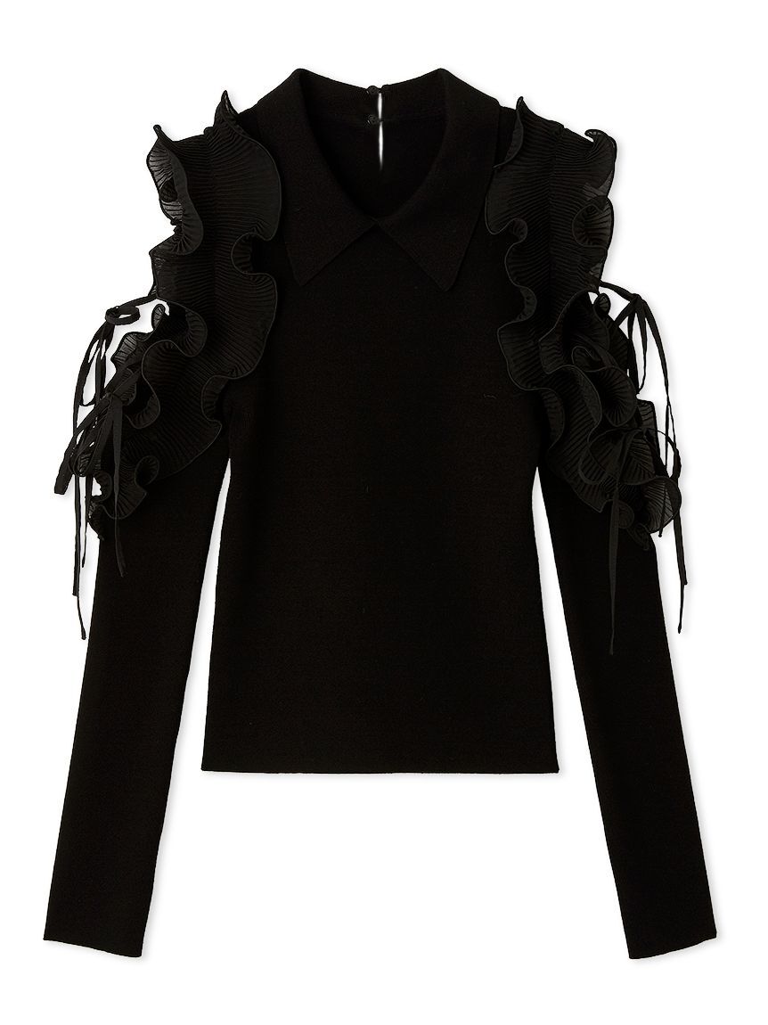 SNIDEL「プリーツフリルニットプルオーバー」|ニット・セーター|