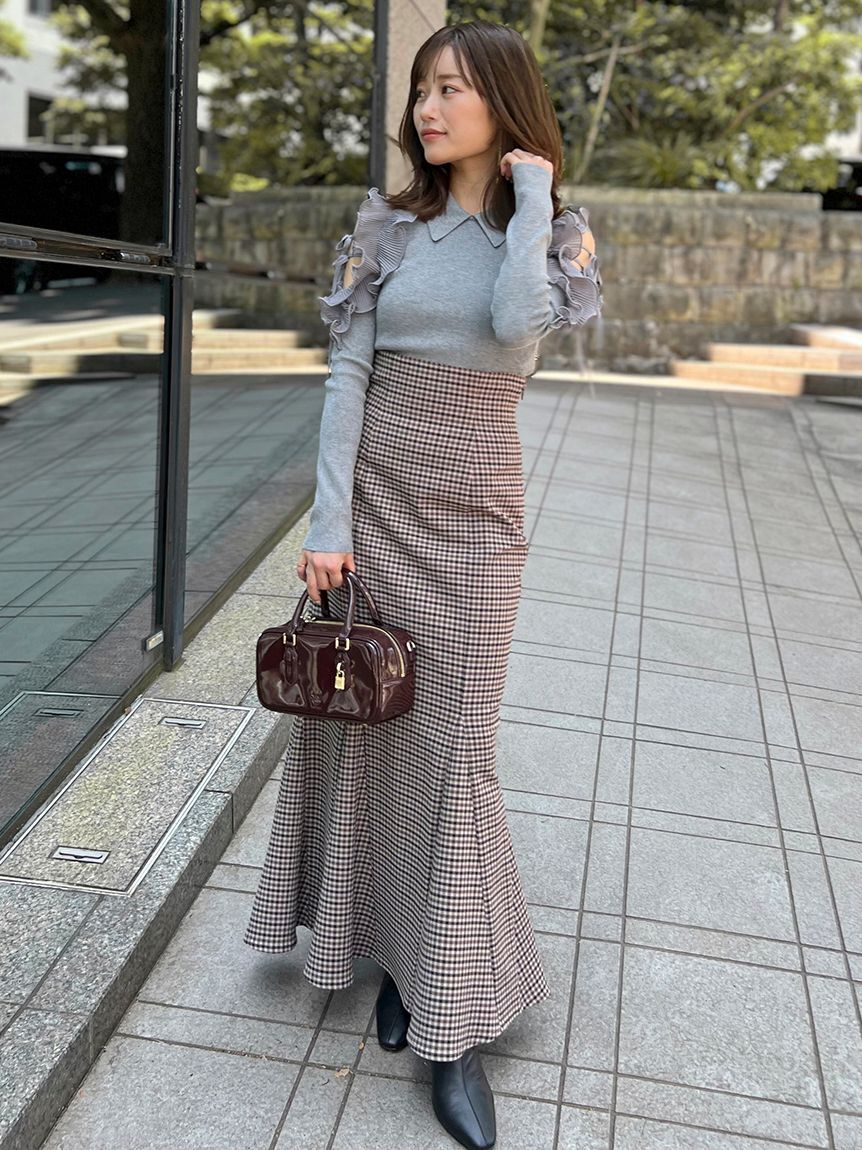 SNIDEL「プリーツフリルニットプルオーバー」|ニット・セーター|