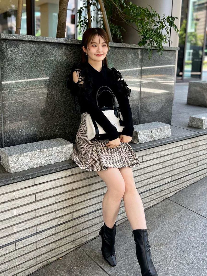 SNIDEL「プリーツフリルニットプルオーバー」|ニット・セーター|