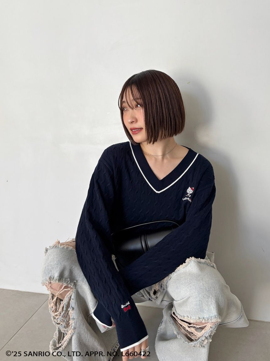 SNIDEL「【HELLO KITTY】ケーブルプルオーバー」|ニット・セーター|