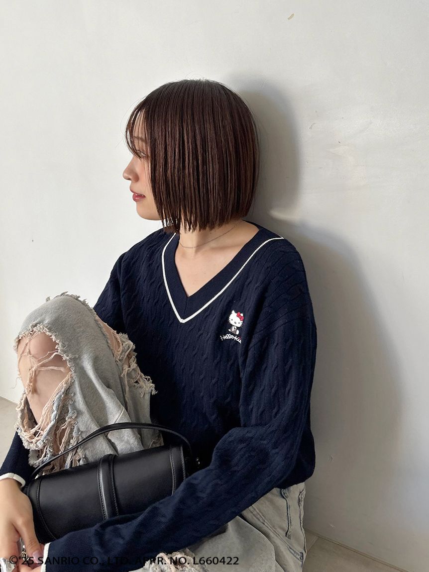 SNIDEL「【HELLO KITTY】ケーブルプルオーバー」|ニット・セーター|