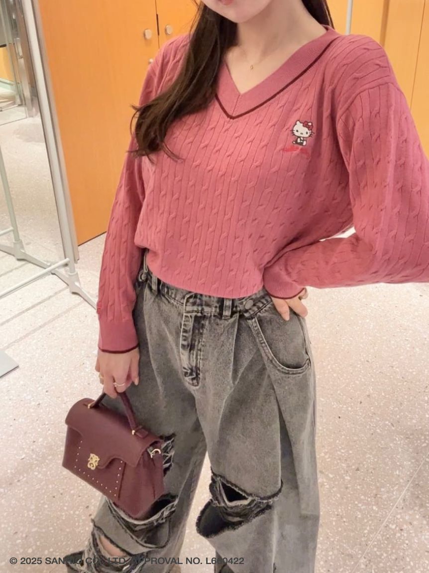 SNIDEL「【HELLO KITTY】ケーブルプルオーバー」|ニット・セーター|PNK