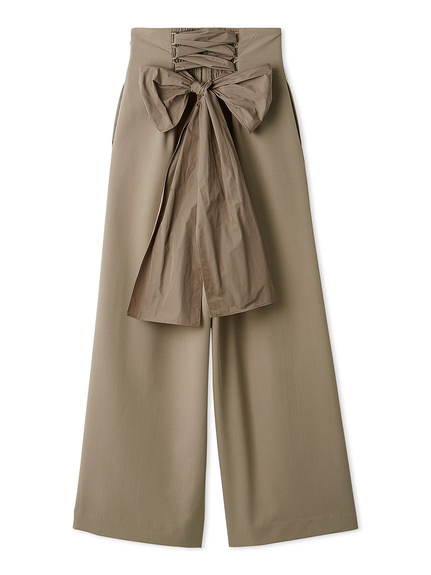 SNIDEL「バックリボンレースアップラインパンツ」|チノ|