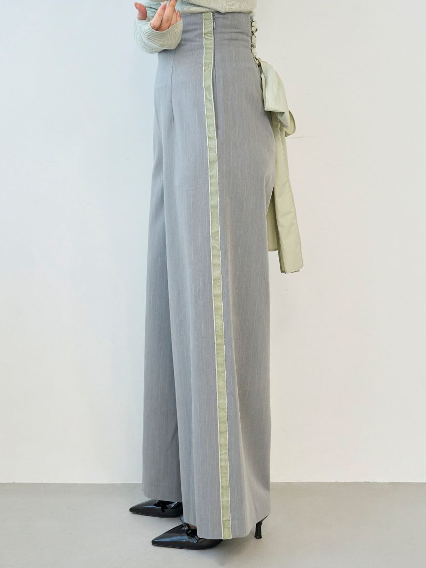 SNIDEL「バックリボンレースアップラインパンツ」|チノ|