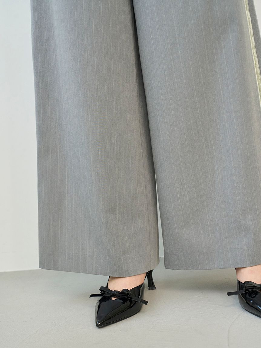 SNIDEL「バックリボンレースアップラインパンツ」|チノ|