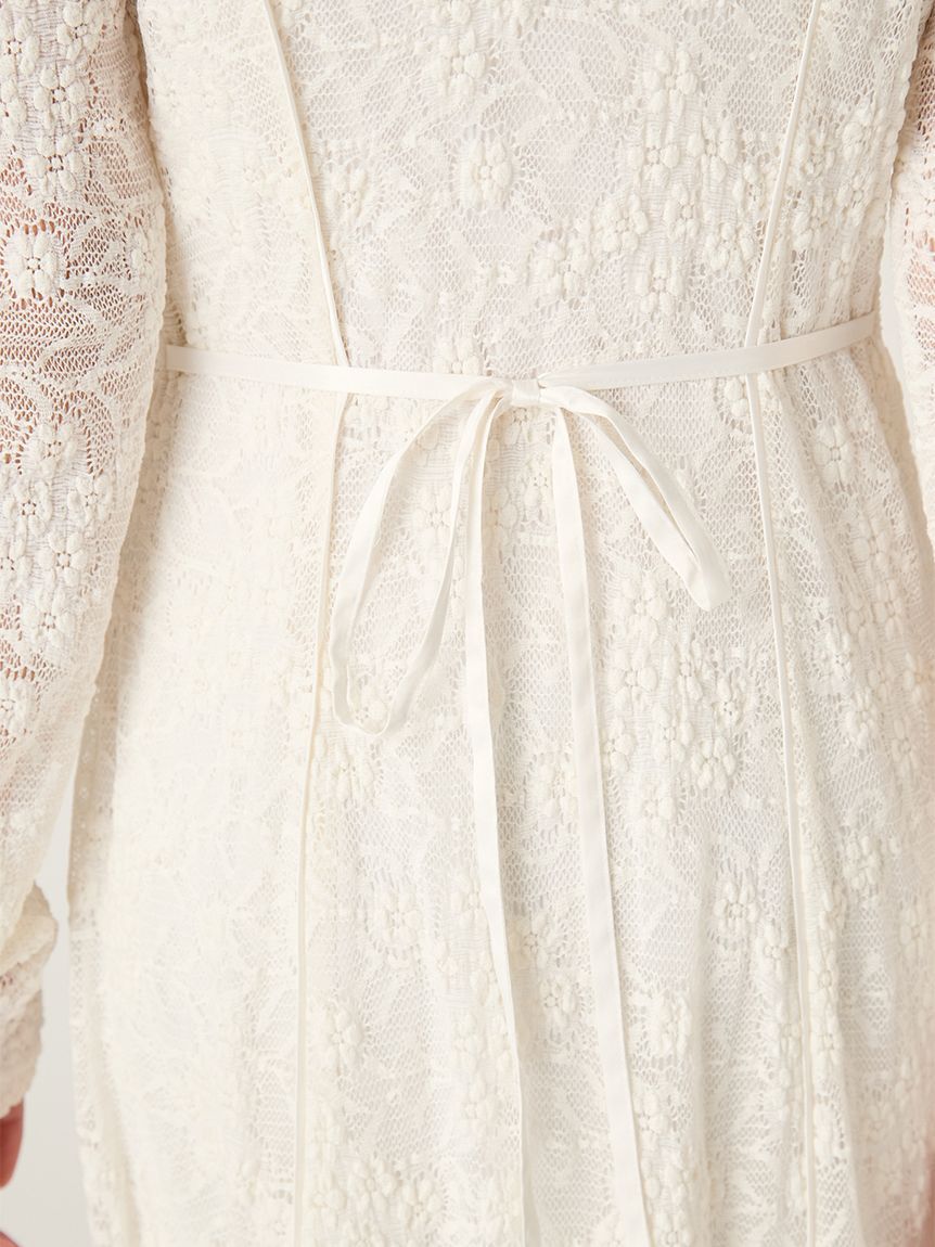 FRAY I.D「スクエアネックストレッチレースワンピース」|ワンピース|