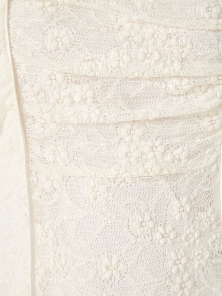 FRAY I.D「スクエアネックストレッチレースワンピース」|ワンピース|