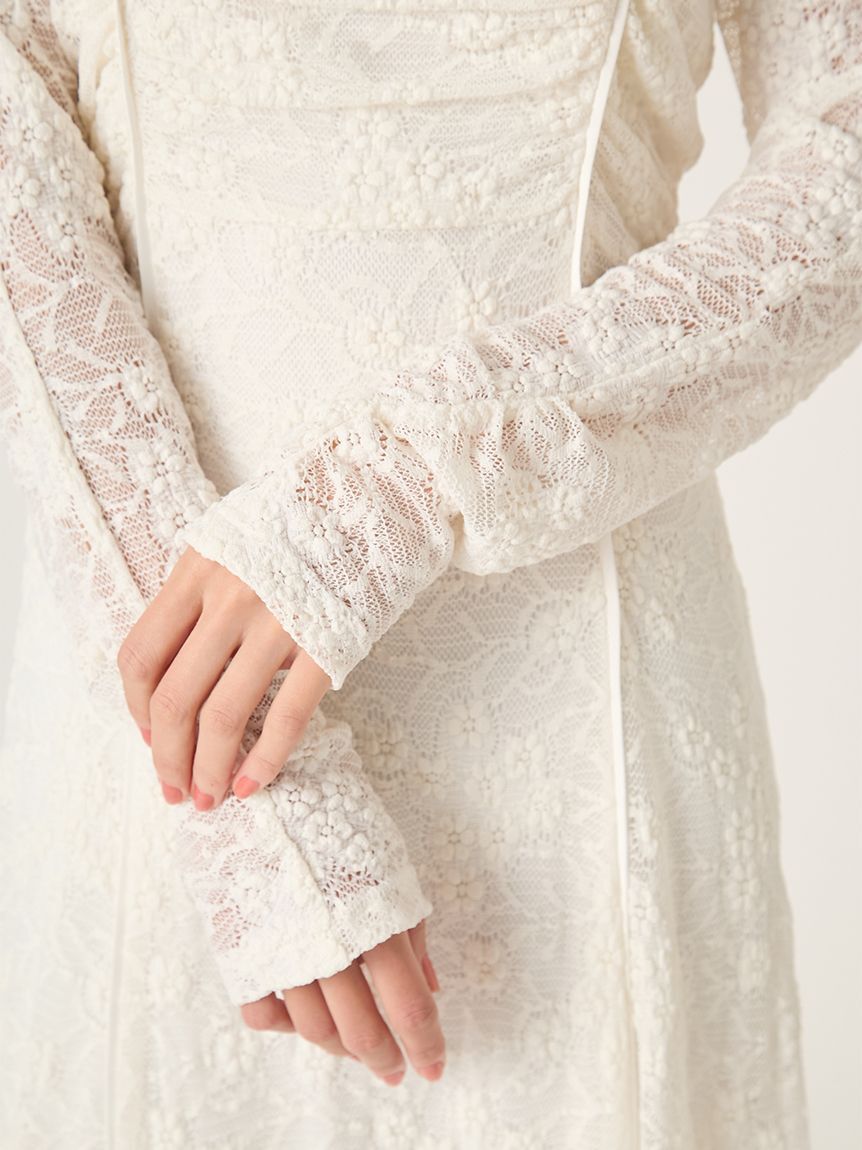 FRAY I.D「スクエアネックストレッチレースワンピース」|ワンピース|