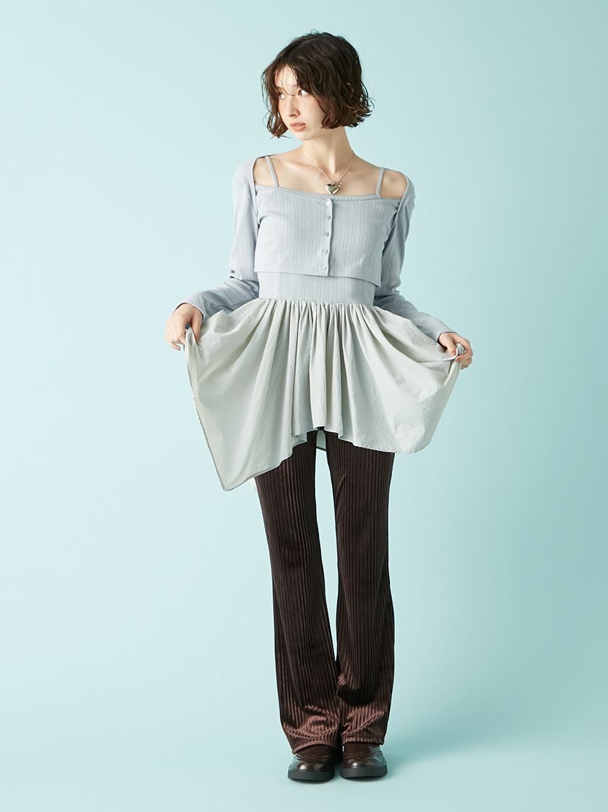 LILY BROWN「カーデセットペプラムトップス」|Tシャツ・カットソー|