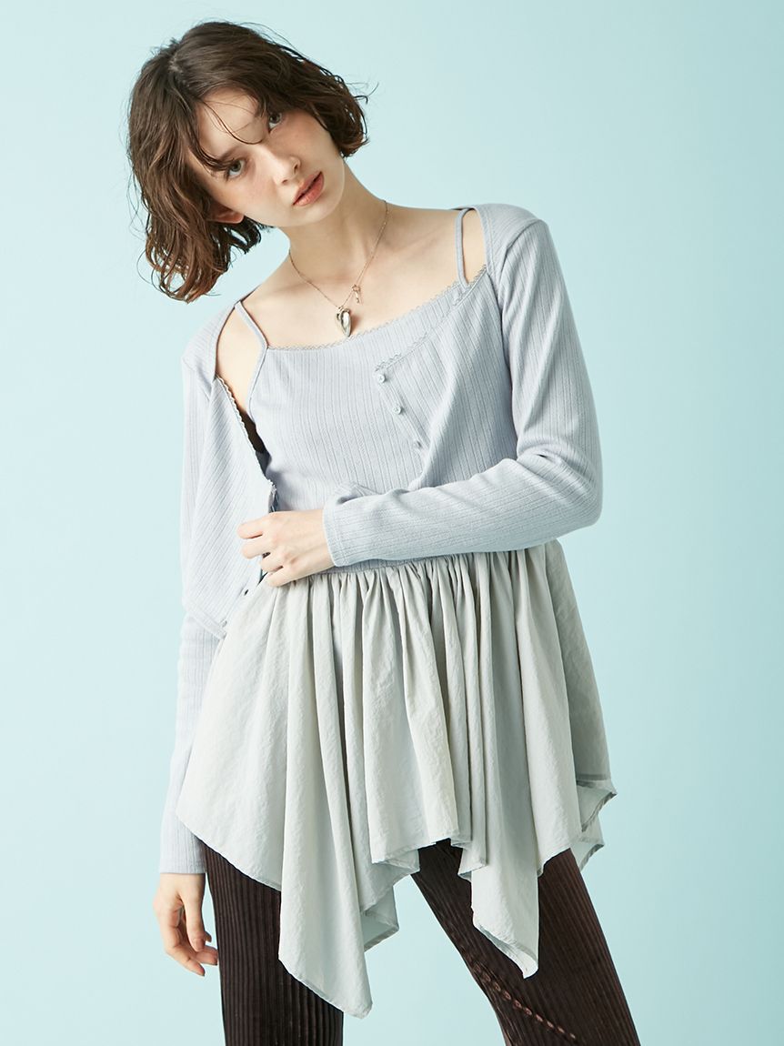 LILY BROWN「カーデセットペプラムトップス」|Tシャツ・カットソー|