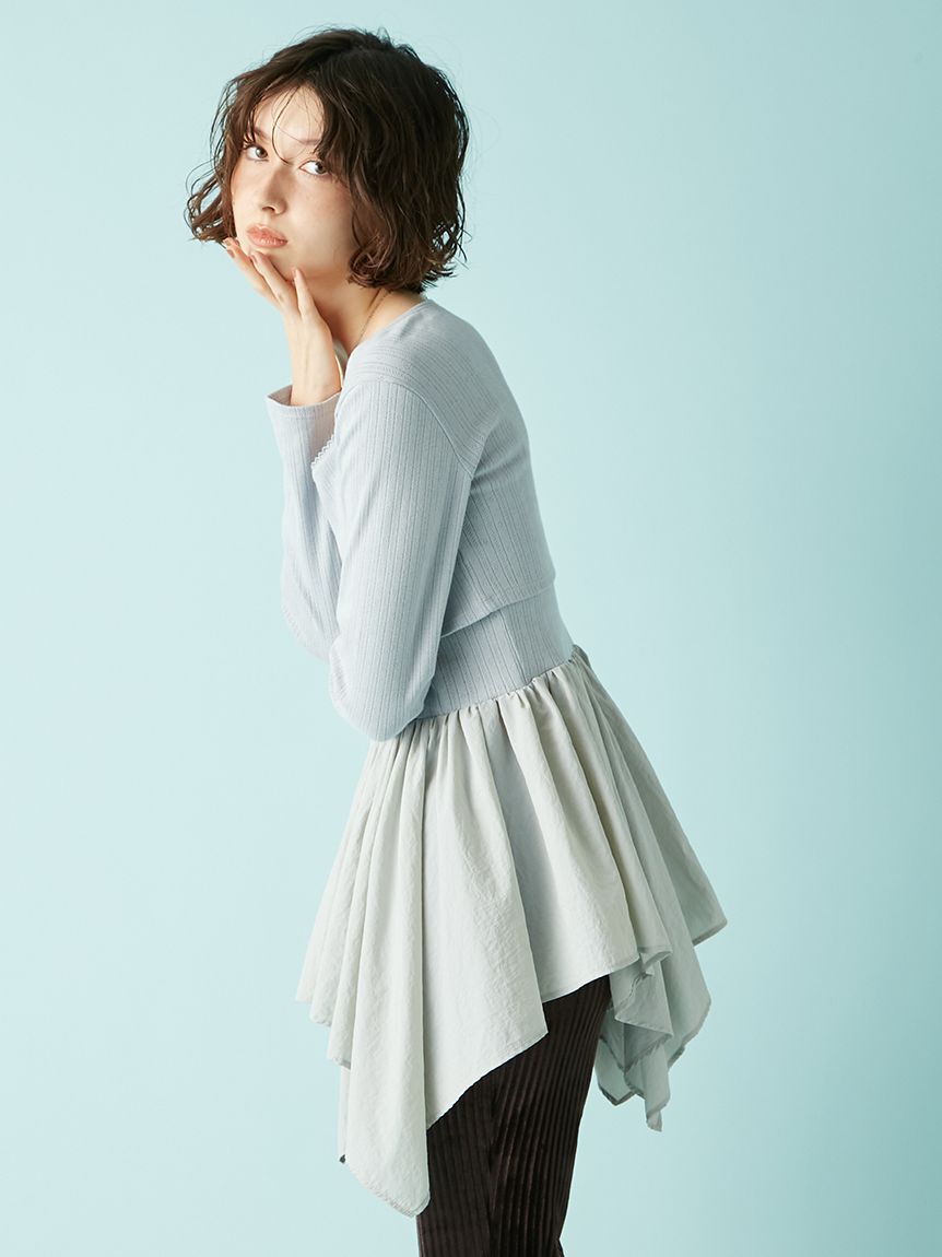 LILY BROWN「カーデセットペプラムトップス」|Tシャツ・カットソー|