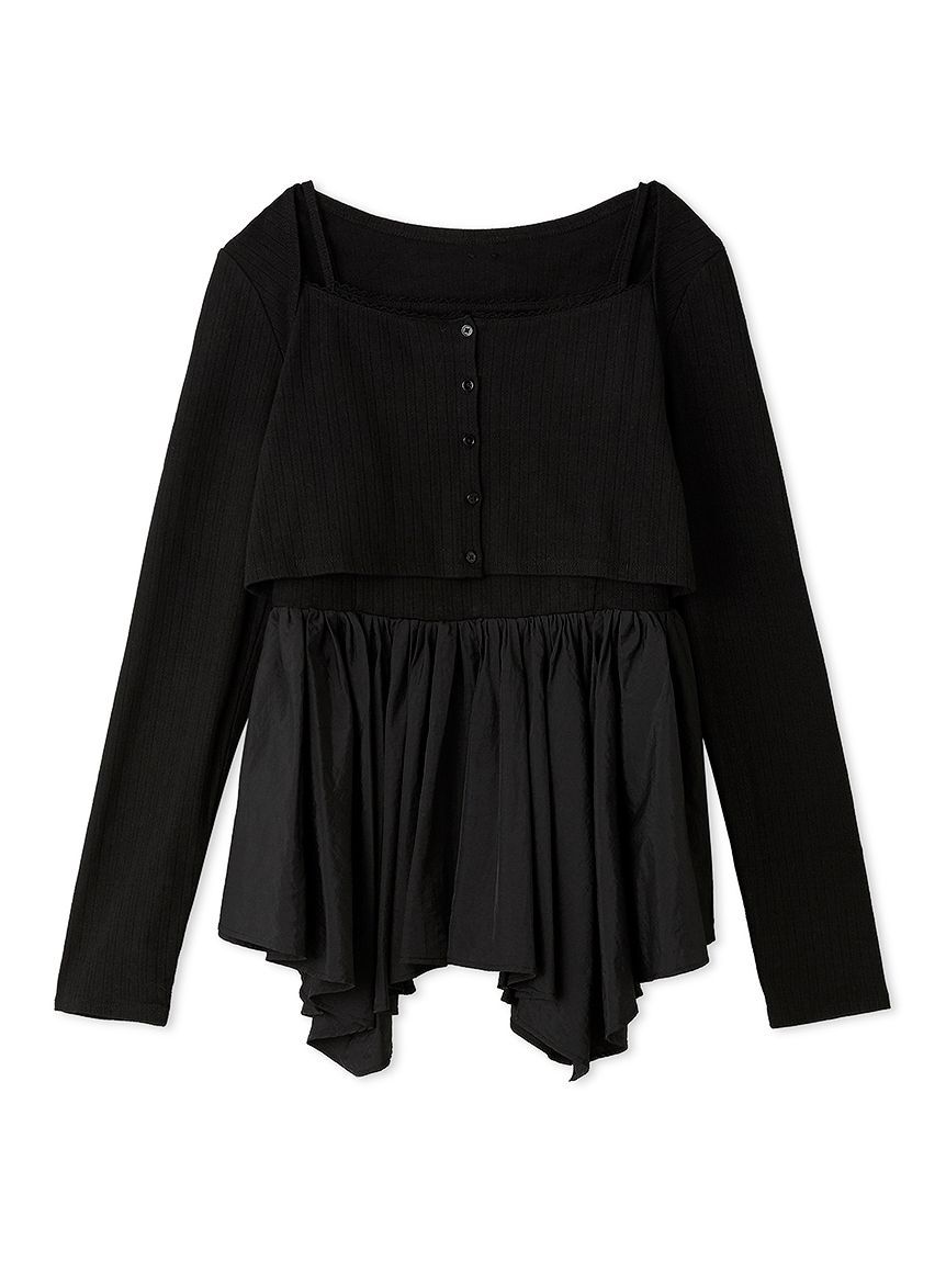 LILY BROWN「カーデセットペプラムトップス」|Tシャツ・カットソー|BLK