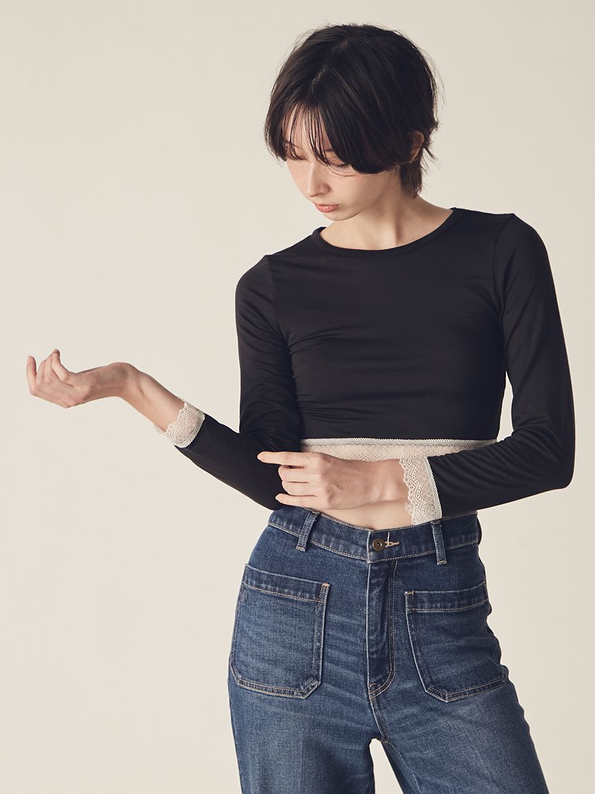 LILY BROWN Lingerie「【LILY BROWN Lingerie】メルティヒートクルーネック（吸湿発熱機能付）」|Tシャツ・カットソー|