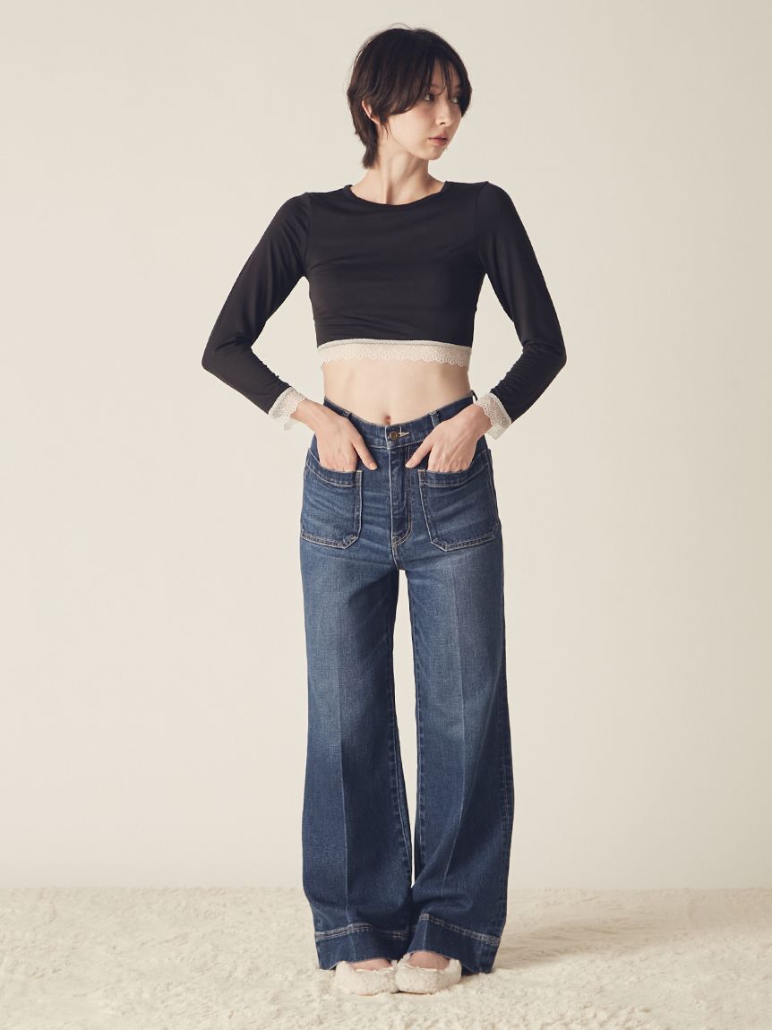 LILY BROWN Lingerie「【LILY BROWN Lingerie】メルティヒートクルーネック（吸湿発熱機能付）」|Tシャツ・カットソー|