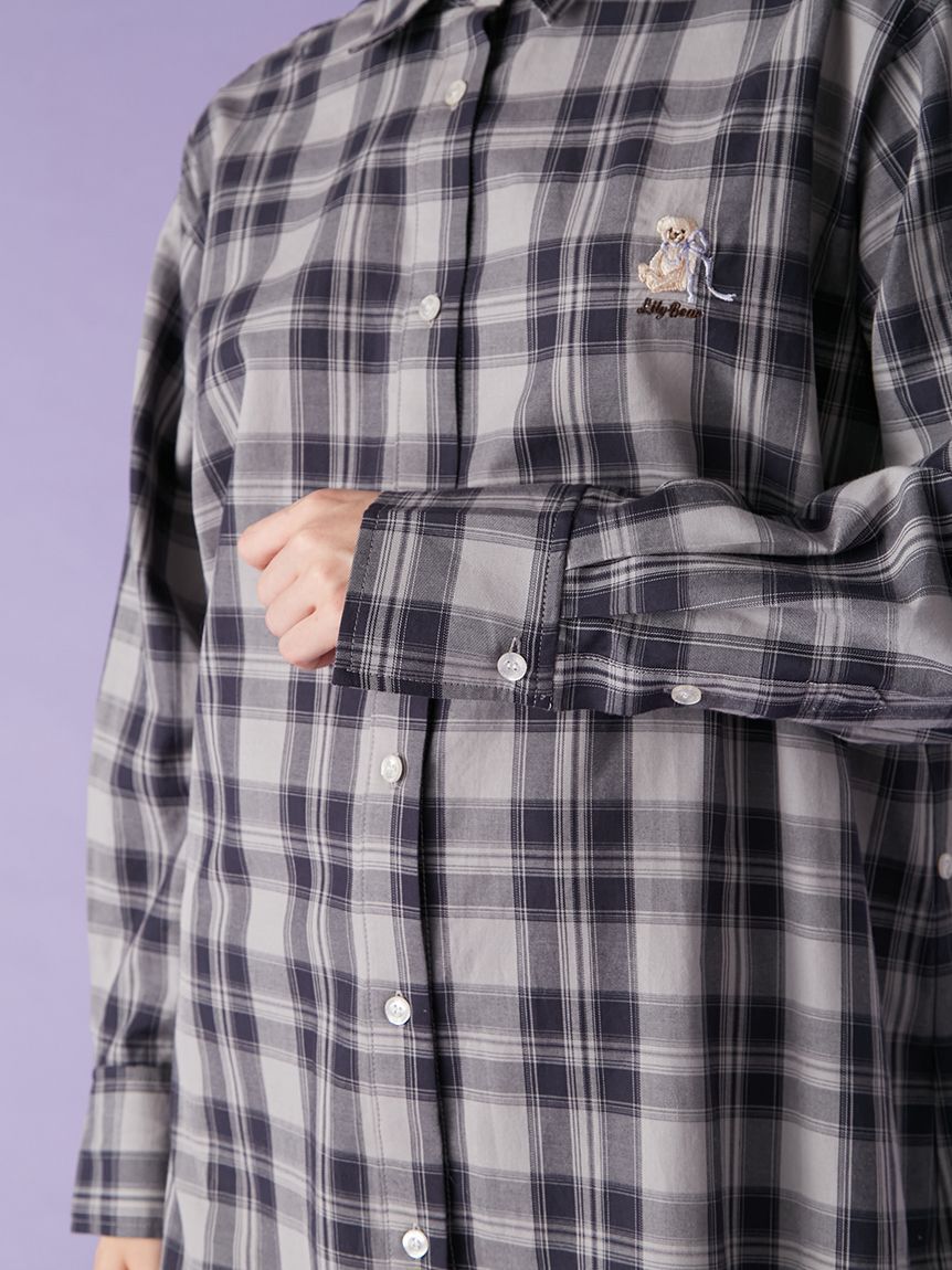 LILY BROWN「Lily Bearチェックオーバーシャツ」|シャツ・ブラウス|