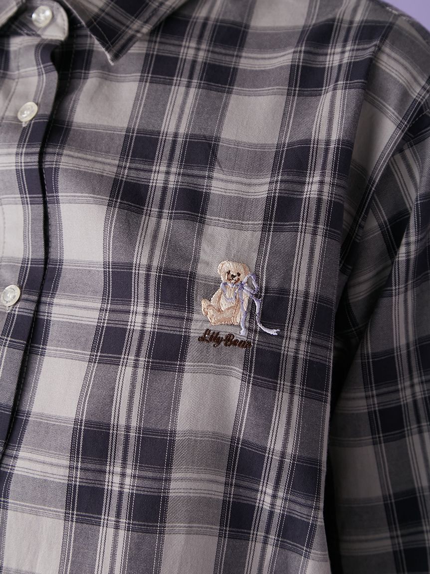 LILY BROWN「Lily Bearチェックオーバーシャツ」|シャツ・ブラウス|