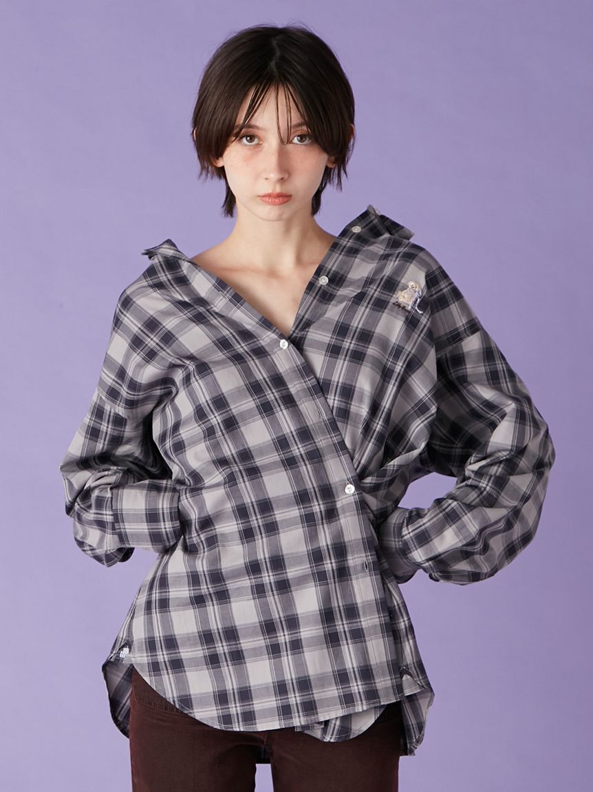 LILY BROWN「Lily Bearチェックオーバーシャツ」|シャツ・ブラウス|