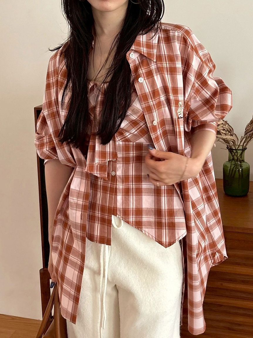 LILY BROWN「Lily Bearチェックオーバーシャツ」|シャツ・ブラウス|