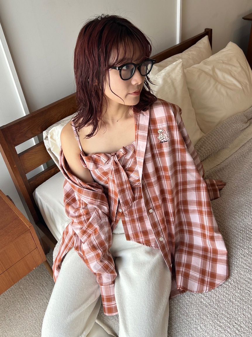 LILY BROWN「Lily Bearチェックオーバーシャツ」|シャツ・ブラウス|