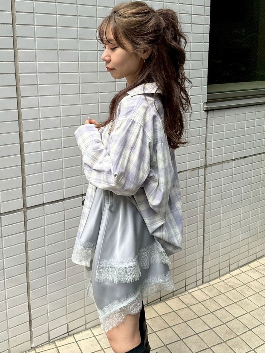 LILY BROWN「Lily Bearチェックオーバーシャツ」|シャツ・ブラウス|