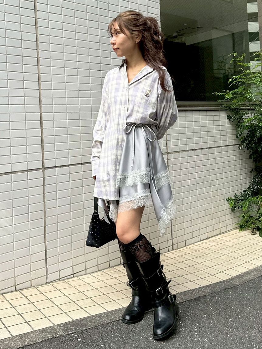 LILY BROWN「Lily Bearチェックオーバーシャツ」|シャツ・ブラウス|