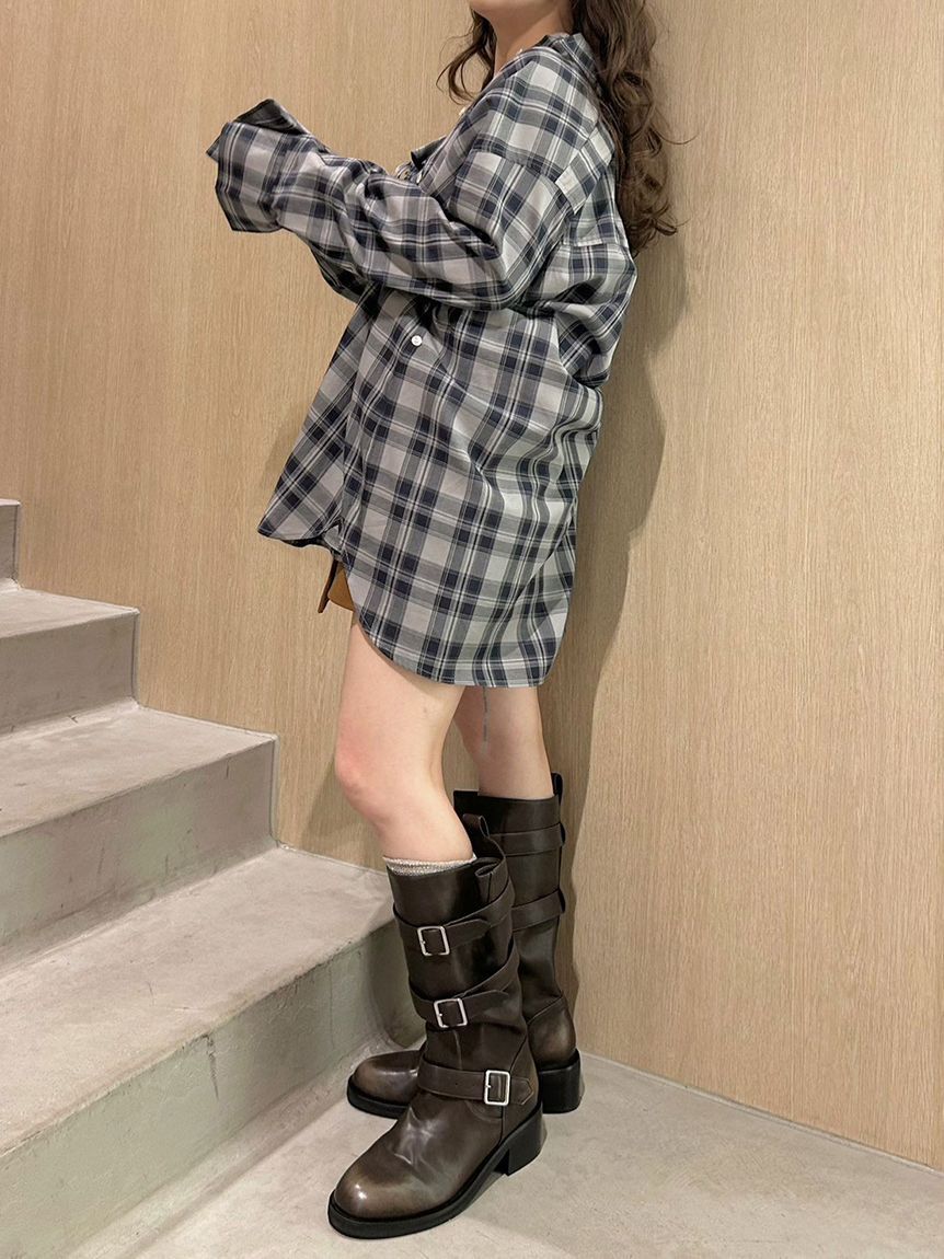 LILY BROWN「Lily Bearチェックオーバーシャツ」|シャツ・ブラウス|