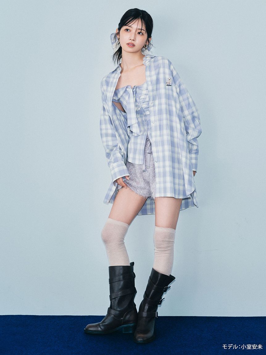 LILY BROWN「Lily Bearチェックオーバーシャツ」|シャツ・ブラウス|